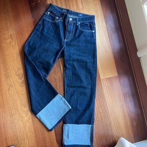 AG Adriano Goldschmied High Rise Jeans in Dark Blue